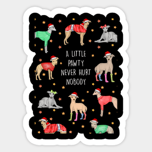 CHRISTMAS PAWTY WHIPPETS Sticker